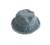 Boys Girls Denim Sun Hats Summer Ripped Short Brim Flat Bucket Caps Unisex Foldable Packable Sun Protection Brimmed Outdoor Hat Kids Floppy edoras Cap Shade Fisherman Sunhat