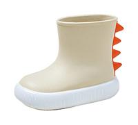 Boys Girls Dinosaur Waterproof Wellies Non Slip Thick Sole Short Rain Boots Kids Toddler Outdoor Wet Weather Snow Shoes Animal Lightweight Soft Winter Fall Rain Boot (Khaki, 25)