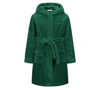 Boys Girls Dressing Gown Kids Robes - Flannel Hooded Robe Loungewear with Silk Eye Mask, Sante Green, 11-12 Years