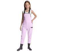 Boys Girls Fishing Waders for Kids Teens Waterproof Chest Waders with Pockets Mud Overalls Lightweight Wellies Cute Cartoon Outdoor 2026 Hunting Wader with Rain Boots (7.5-8years) Pink