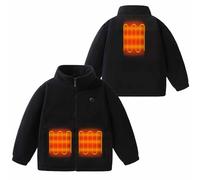 Boys Girls Fleece Heated Jacket Kids Winter Electric Body Warmer USB Charging Heating Coat Unisex Child Heated Clothing Long Sleeved Casual Sweatshirt Thermal Outerwear for Outdoor Skiing Camping