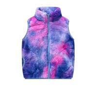 Boys Girls Fleece Jacket Sleeveless Full-Zip Outerwear Cute Warm Fuzzy Winter Coat with Pocket for Kids Sherpa Fleece Vest Coat Toddler Sleeveless Waistcoat Gilet Lightweight (Purple, 9-10 Years)