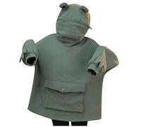 Boys Girls Frog Hoodie Kids 3D Sweatshirt Zipper Mouth Pullover Hooded with Front Pocket Toddler Plain Hoodie Solid Sweater for Girls (Green, 8-9 Years)