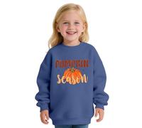 Boys & Girls Halloween Sweatshirt | Pumpkin Graphic Jumper | Soft Cotton Pullover | Cute Drop Shoulder Top | Long Sleeve Kids Crewneck (Navy, 12-13 Years)