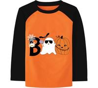 Boys Girls Halloween Tshirt Top Glow in The Dark Ghost Long Sleeve Shirts Boo Pumpkin Spider Bat Graphic Kids Toddler Clothes 4-5 Years
