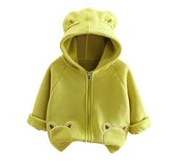 Boys Girls Hooded Thickened Fleece Lined Winter Coat 2025 Arrival Stylish Thermal Jacket Outerwear (Green, 18-24 Months)