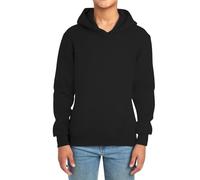 Boys Girls Hoodies Long Sleeve Pullover Solid Casual Outerwear Cozy Fleece Lined Hooded Sweater Chest Pocket Toddler Teen Age 3 to 12 Years(Black, 6-7 Years)