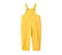 Boys Girls Jumpsuit Adjustable Spaghetti Strap Loose Bib Overalls Rompers Kids Cotton Baggy Plain Playsuits Long Pants Dungarees with Pockets for Toddler Baby Straight Leg (Yellow, 13-14 Years)