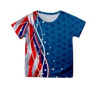 Boys Girls Kids Summer Short Sleeve Tshirt for Girls Boys Kids Patriotic Cute Loose Fit Gym Tops 2025 Graphic T Shirts Casual Trendy Tourist Costume Tee Shirts Tees Shirts Dark Blue