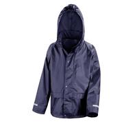 Boys Girls Kids Waterproof Jacket BLUE or BLACK Childrens Childs Raincoat