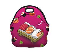 Boys Girls Kids Women Adults Insulated School Travel Outdoor Thermal Waterproof Carrying Lunch Tote Bag Cooler Box Neoprene Lunchbox Container Case (Nice Sleeping Sushi)