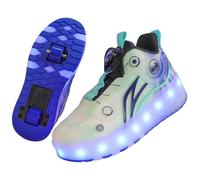 Boys Girls LED Wheels Shoes Skates Shoes Kids Roller Skate Trainers, Kids Shoes with Double Wheels Retractable Roller Skates Shoes Roller Sneakers for Unisex Girls Boys Beginners Gift(Size:EU 34,Color