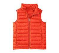 Boys Girls Lightweight Down Vest Casual Sleeveless Packable Collar Waistcoat Jacket for Toddler Boys Girls Solid Plain Puffer Coat Warm Autumn Winter Clothes Outerwear (Orange, 5-6 Years)