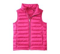 Boys Girls Lightweight Down Vest Casual Sleeveless Packable Collar Waistcoat Jacket for Toddler Boys Girls Solid Plain Puffer Coat Warm Autumn Winter Clothes Outerwear (Hot Pink, 2-3 Years)