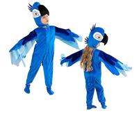 Boys Girls Little Parrot Fancy Dress Halloween Costume for Children Teenage Hat With Wings Role Play Outfit Animal Costumes Fancy Dress for Halloween Carnival Theme Party Cosplay Age (Blue, 120)