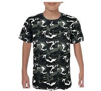 Boys Girls Military Children Camouflage T-Shirts Army Kids Combat Tee Summer Jungle 7-13 Years (Military Tee - Black Camo, 7-8 Years)