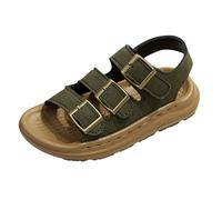 Boys Girls Non-Slip Sandals with Adjustable Buckle Toddler Open Toe Soft Comfortable Sole Slippers Summer Casual Shoes for Little/Big Kid Beach Vacation Sandal (Blackish Green, 12.5 Little Child)