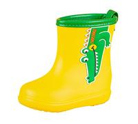 Boys Girls Non Slip Wellies Waterproof Short Rain Boots Kids Toddler Outdoor Wet Weather Snow Shoes Animal Lightweight Soft Winter Fall Rain Boot (Yellow, 25)