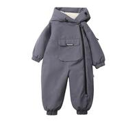 Boys Girls One Piece Snowsuits Front Pockets Fleece-Lined Puffer Ski Suits Jumpsuits Kids Winter Hiking Insulated Warm Side Zipper Onesie Snowsuits (Grey, 3-4 Years)