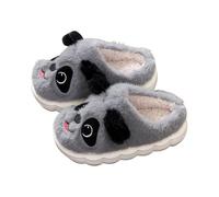 Boys Girls Padded Felt Lined Fleece Slippers For Cold Days, grey, 27 EU