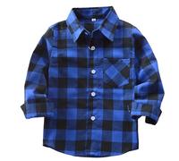 Boys Girls Plaid Button Down Flannel Shirts Checked Lapel Flanels Top Unisex Kids Toddler Casual Classic Tartan Roll Up School Uniform Outwear Baby Long Sleeve Soft Comfort Shirt (Beige-b, 2-3Years)
