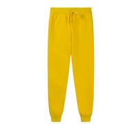 Boys Girls Plain Joggers Boys Girls Sports Pull on Trousers Baggy Elasticated Waist Joggers Tracksuit Bottom Drawstring Jogging Pants for Pe Sports and Games Age 2-13 Years (Yellow, 3-4 Years)