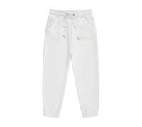 Boys Girls Plain Joggers Kids Bottoms Classic Elasticated Cuff Fleece Lined Jogging Tracksuit Kids Casual School Trousers for PE Sports Games Age 5 12 Years (White, 3-4 Years)