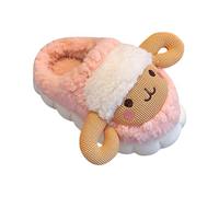 Boys Girls Plush House Slippers Kids Cute Animals Non Slip Slippers Winter Indoor Warm Fuzzy Comfort Sliders Platform Cloud Sole Furry Home Shoes (1-Pink, 13.5 Big Kids)
