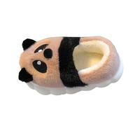 Boys Girls Plush Slippers Kids Cute Fuzzy Panda House Shoes Autumn Winter Indoor Warm Slip On Furry Home Slides Comfortable Soft Sole Bedroom Slides (Coffee-2, 9.5 Little Child)