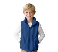 Boys Girls Polar Fleece Vest Full Zip Collar Sleeveless Jacket Kids Lightweight Windproof Coat Winter Warm Waistcoat with Pockets for Toddler Boys Solid Color Fall Winter Clothes