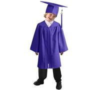 Boys Girls Preschool Kindergarten Unisex Graduation Gown Cap Set Color Suit Kindergarten Children Graduation Bachelor Stage Performance Gown With Hat Graduation Gown For Kids (Purple, 5-6 Years)