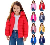 Boys Girls Puffer Jacket Unisex Kids Youth Lightweight Packable Down Padded Coats with Zipper Pockects Water Resistant Zip Up Hooded Outwear Winter Warm Cold Weather for Kids