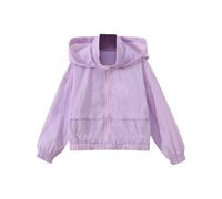 Boys Girls Rain Jacket Spring Fall Waterproof Zipper Hooded Raincoat Teen Kids Cute Plain Lightweight Windbreaker with Pockets Breathable Packable Rain Coat Casual Outdoor Raincoats