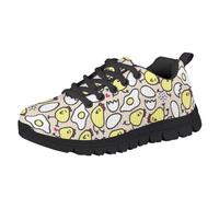 Boys Girls Sneakers Lightweight Breathable Sneakers Black Sole, Cute Chick, 24.8 cm