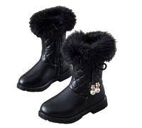 Boys Girls Snow Boots Kids Insulated Waterproof Walking Boots, Winter Warm Non-Slip Sole School Shoes Mid-Calf Fleece Lined Outdoor Comfy Footwear Size UK 9