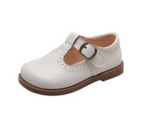 Boys Girls Soft Leather Shoes UK Sale Clearance, Lightweight Anti Slip Sandal Kids Summer Sandals with Oxford Soles School Shoe Elegant Walking Footwear Wedding Dress Up Slippers 15 Months-7 Years
