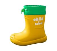 Boys Girls Tie Top Waterproof Rain Boots Non Slip Sole EVA Water Resistant Wellies Lightweight Rain Boot Kids Toddler Winter Fall School Rain Boot Outdoor Wet Weather Snow (Yellow, 6 Infant)