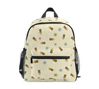 Boys Girls Toddler Backpack Child School Bags, Bees and Flowers Kids Mini Kawaii Backpacks Rucksack Small Bookbag Children's Backpack with Chest Strap Name Tag