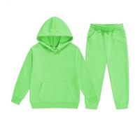 Boys Girls Tr cksuit 2 Piece Hoodie Sweatshirt and Jogger Sweatpants Athletic Sweatsuit Set Loose Comfy ctive Outfits Fall Winter Clothes Set Activewear (Light Green, 3-4 Years)