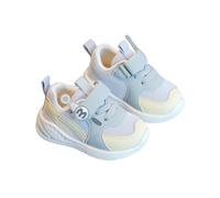 Boys Girls Trainers Flat Hook and Loop Kids Shoes Mesh Running Trainers Trainer Comfortable Lightweight Sports Shoes for School,Outdoor,All-Day Wear (Grey,6-9 Months)
