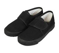 Boys Girls Unisex Adult School PE Gym Sports Pumps Plimsolls Shoes (Touch Fastening UK10 Child) Black