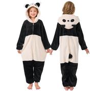 Boys Girls Unisex Animal Pattern Cow Dinosaur Frog Koala Bunny Panda Onesie Pyjamas Sleepsuit Soft Fleece Extra Thickness (UK, Age, 5 Years, 6 Years, Regular, Panda)