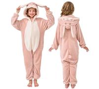 Boys Girls Unisex Animal Pattern Cow Dinosaur Frog Koala Bunny Panda Onesie Pyjamas Sleepsuit Soft Fleece Extra Thickness (UK, Age, 2 Years, 3 Years, Regular, Bunny)