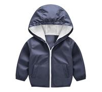 Boys Girls Waterproof Jacket Toddler Baby Rain Jacket Lightweight Breathable Rain Coat Kids Windproof Zip Up Hooded Storm Jackets Water Resistant Raincoat Windbreaker