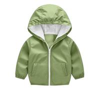 Boys Girls Waterproof Jacket Toddler Baby Rain Jacket Lightweight Breathable Rain Coat Kids Windproof Zip Up Hooded Storm Jackets Water Resistant Raincoat Windbreaker (Blackish Green, 2-3 Years)