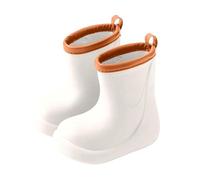 Boys Girls Waterproof Wellies Non-Slip Lightweight Soft Rain Boots Solid Color Outdoors Rain Shoes for Hiking Playing Adventures Outdoor Rainy Day Activities for Kids 3-9 Years White