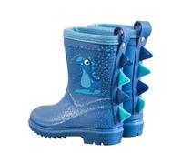 Boys Girls Wellington Wellies Kids Shoes Welly Rain Boots Booties Galoshes | Pull On Style, Dinosaur Print Upper, Round Toe Shape, Tall Slim Shaft, Flexible Outer Shell, PVC Upper Build