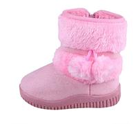 Boys Girls Winter Boots With Faux Fur Lined Snow Shoes, Toddler Fuzzy Walking Boots Round Toe Lightweight Winter Shoes For Indoor Outdoor Footwear 12-15 Months