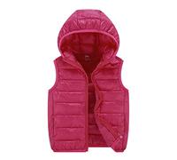 Boys Girls Winter Hooded Puffer Vest Kids Lightweight Sleeveless Jacket Kids Full Zip Solid Color Gilet Waterproof Thick Warm Down Coats Toddler Windproof Body Warmers Waistcoat Outwear