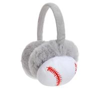 Boys Girls Winter Warm Plush Earmuffs Outdoor Thermal Ear Muffs Protector Cute Cartoon Ball Design Ear Warmers Cover Adjustable Handband Student Windproof Cold Weather Headwear for Ski Cycling Running